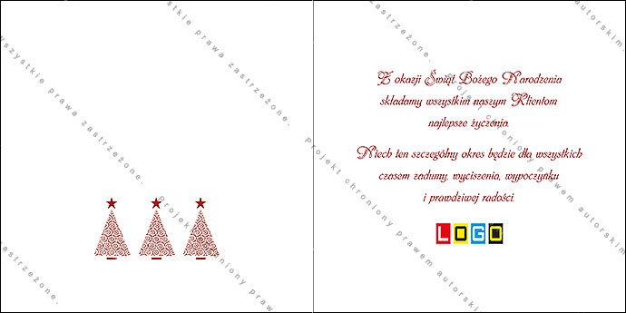 Projekt kartki świątecznej dla firm BN2-042rewers