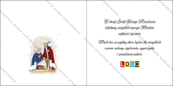 Projekt kartki świątecznej dla firm BN2-044rewers