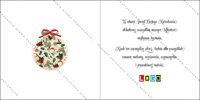 Projekt kartki świątecznej dla firm BN2-047rewers