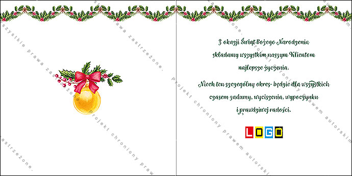 Projekt kartki świątecznej dla firm BN2-052rewers