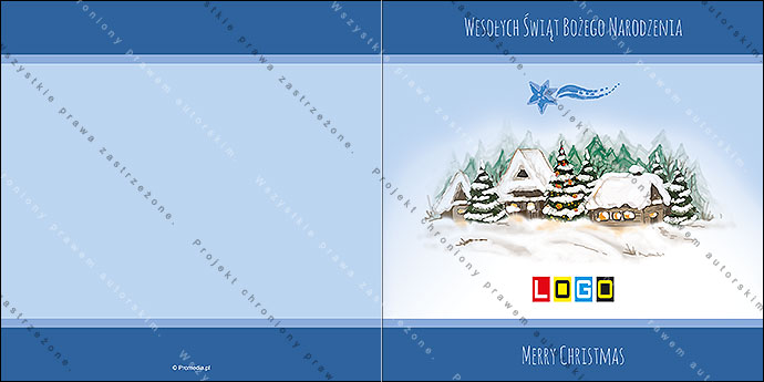 Projekt kartki świątecznej dla firm BN2-058 awers