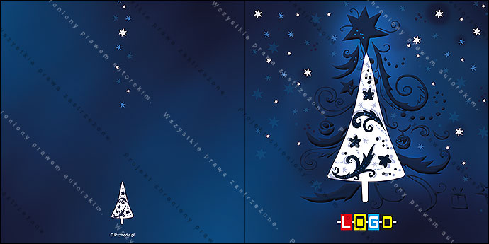 Projekt kartki świątecznej dla firm BN2-059 awers