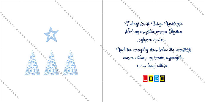 Projekt kartki świątecznej dla firm BN2-061rewers