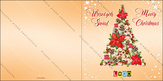 Projekt kartki świątecznej dla firm BN2-063 awers