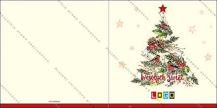 Projekt kartki świątecznej dla firm BN2-065 awers