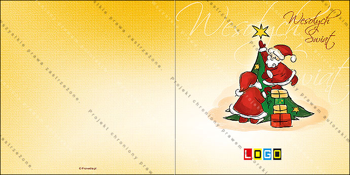 Projekt kartki świątecznej dla firm BN2-071 awers