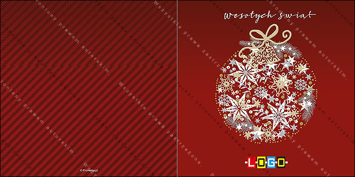 Projekt kartki świątecznej dla firm BN2-094 awers
