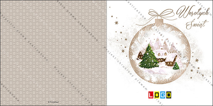 Projekt kartki świątecznej dla firm BN2-109 awers