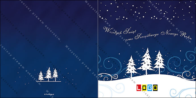 Projekt kartki świątecznej dla firm BN2-113 awers
