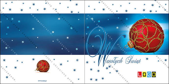 Projekt kartki świątecznej dla firm BN2-114 awers