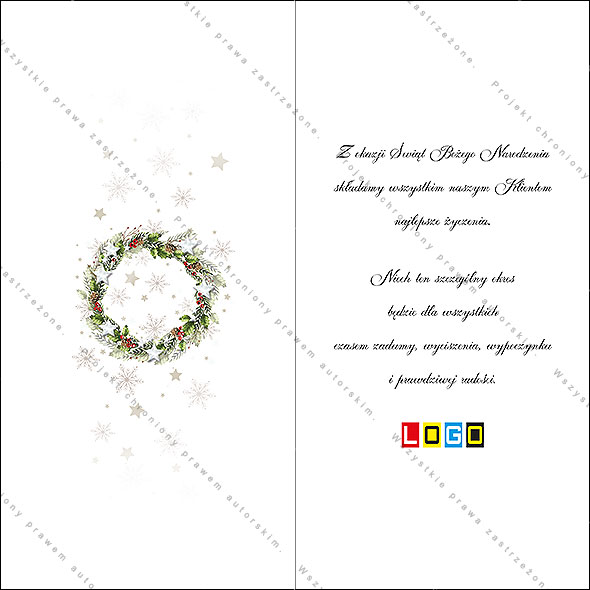 Projekt kartki świątecznej dla firm BN3-003rewers