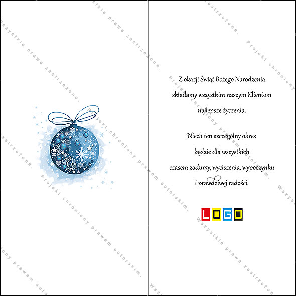Projekt kartki świątecznej dla firm BN3-006rewers