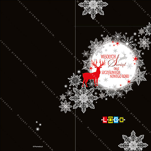 Projekt kartki świątecznej dla firm BN3-007 awers