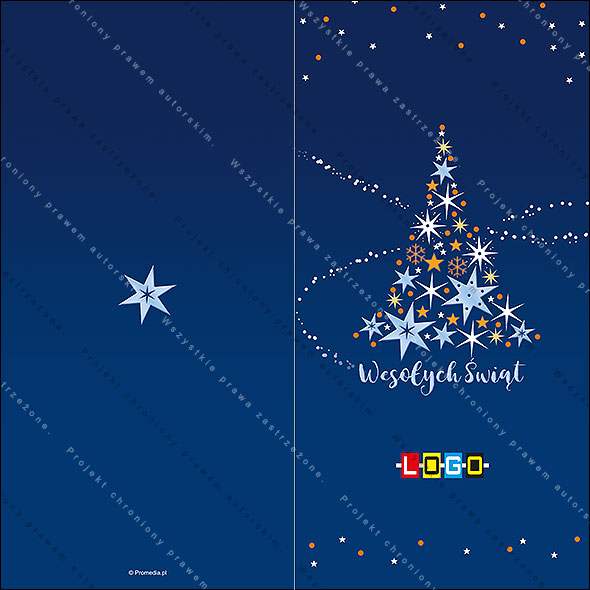 Projekt kartki świątecznej dla firm BN3-008 awers