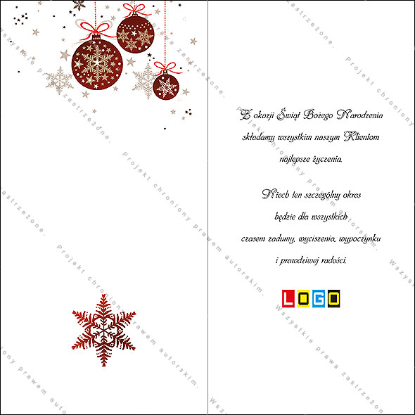 Projekt kartki świątecznej dla firm BN3-011rewers