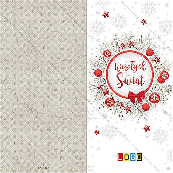 Projekt kartki świątecznej dla firm BN3-012 awers