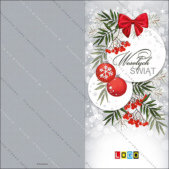 Projekt kartki świątecznej dla firm BN3-014 awers