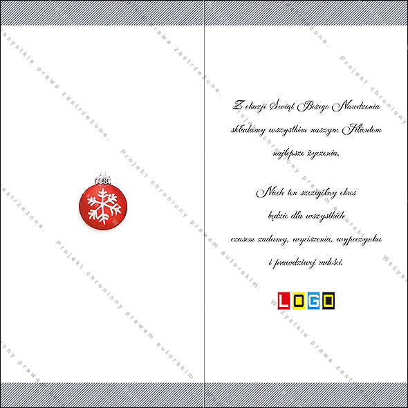 Projekt kartki świątecznej dla firm BN3-014rewers