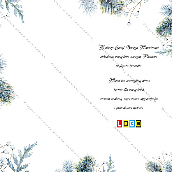 Projekt kartki świątecznej dla firm BN3-015rewers