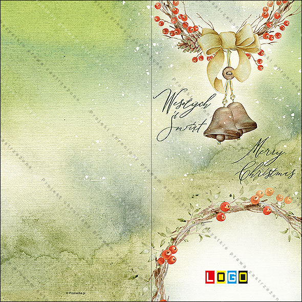 Projekt kartki świątecznej dla firm BN3-033 awers