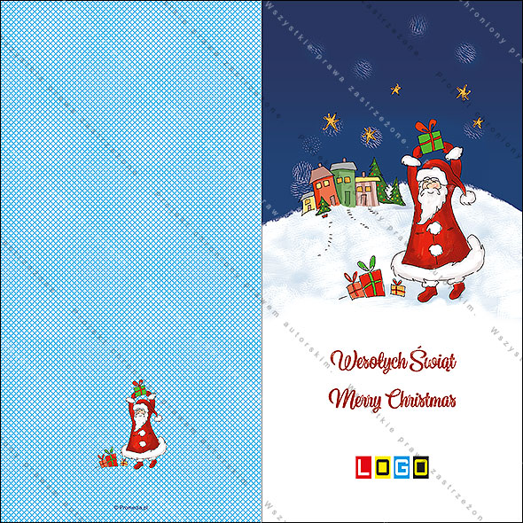 Projekt kartki świątecznej dla firm BN3-034 awers