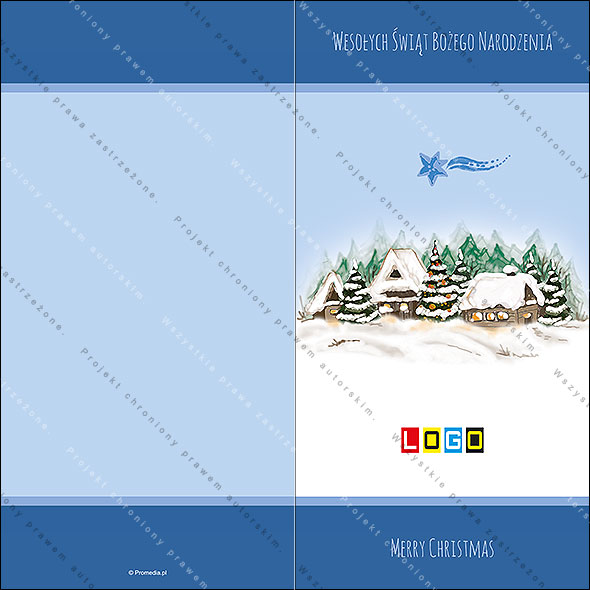 Projekt kartki świątecznej dla firm BN3-058 awers