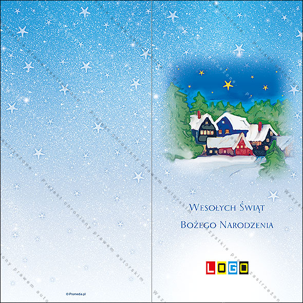 Projekt kartki świątecznej dla firm BN3-060 awers