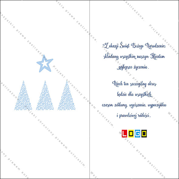 Projekt kartki świątecznej dla firm BN3-061rewers