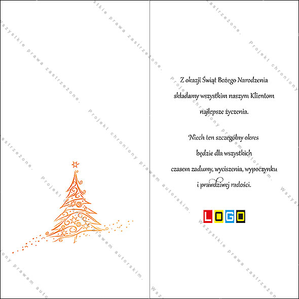 Projekt kartki świątecznej dla firm BN3-064rewers