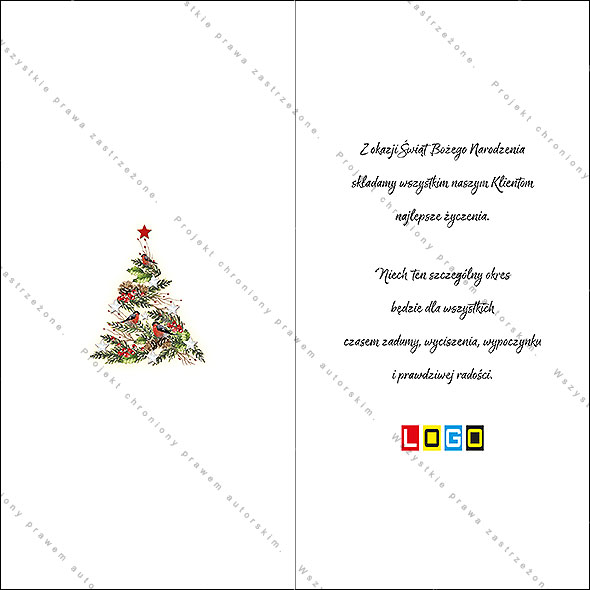 Projekt kartki świątecznej dla firm BN3-065rewers