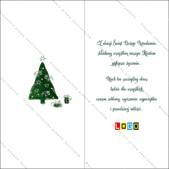 Projekt kartki świątecznej dla firm BN3-077rewers