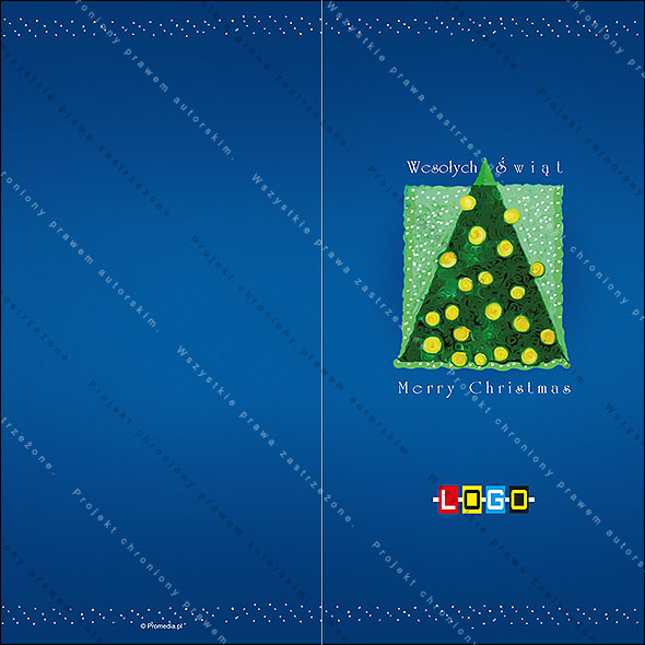 Projekt kartki świątecznej dla firm BN3-090 awers