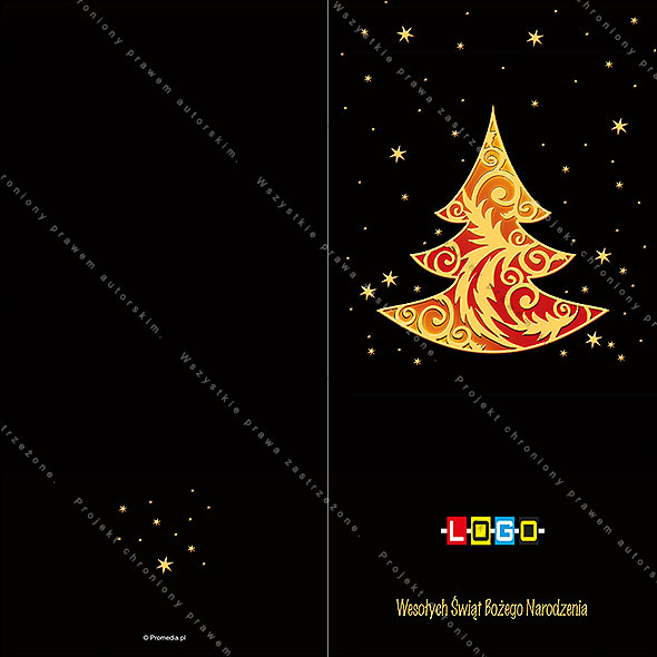 Projekt kartki świątecznej dla firm BN3-091 awers