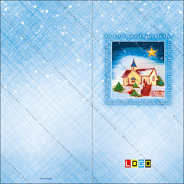 Projekt kartki świątecznej dla firm BN3-100 awers