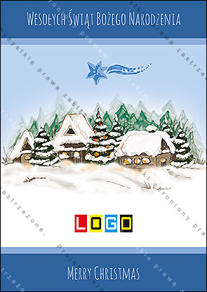 Projekt kartki świątecznej dla firm BZ1-058 awers