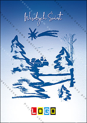Projekt kartki świątecznej dla firm BZ1-079 awers