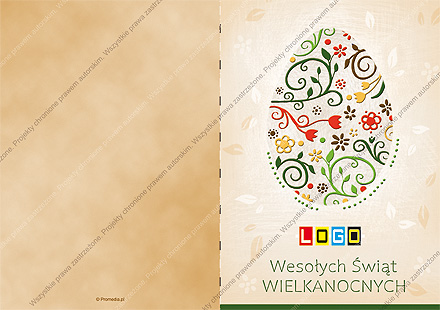 Projekt kartki wielkanocnej dla firm WN1-012 awers