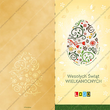 Projekt kartki wielkanocnej dla firm WN3-012 awers
