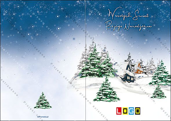 Projekt kartki świątecznej dla firm BN1-021 awers