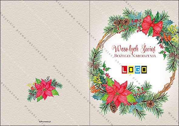 Projekt kartki świątecznej dla firm BN1-023 awers