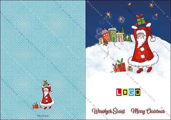 Projekt kartki świątecznej dla firm BN1-034 awers
