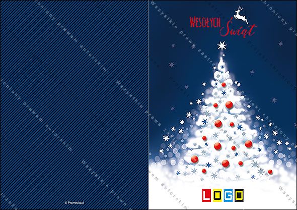 Projekt kartki świątecznej dla firm BN1-035 awers