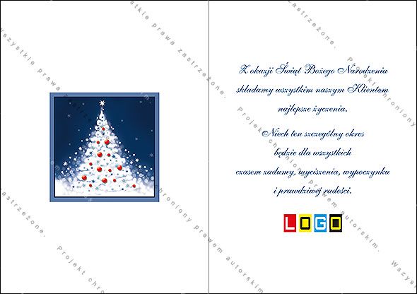 Projekt kartki świątecznej dla firm BN1-035rewers