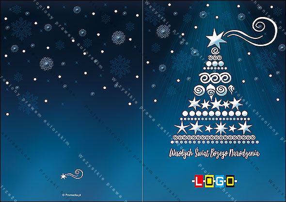 Projekt kartki świątecznej dla firm BN1-036 awers