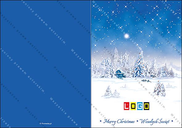 Projekt kartki świątecznej dla firm BN1-041 awers