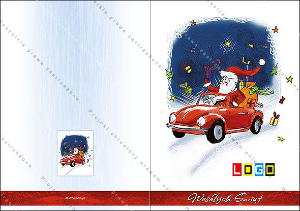 Projekt kartki świątecznej dla firm BN1-043 awers
