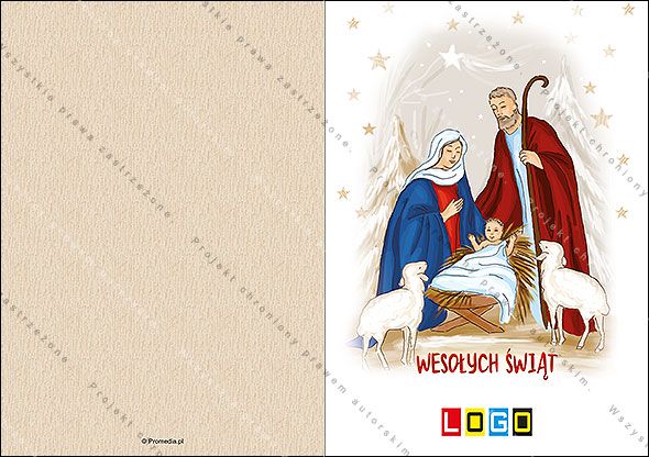 Projekt kartki świątecznej dla firm BN1-044 awers