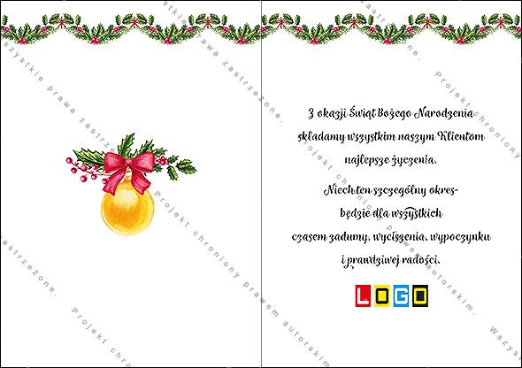 Projekt kartki świątecznej dla firm BN1-052rewers