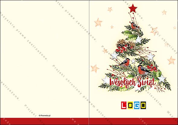 Projekt kartki świątecznej dla firm BN1-065 awers
