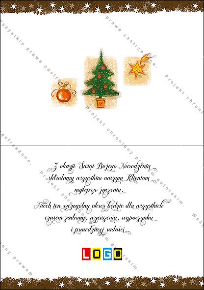 Projekt kartki świątecznej dla firm BN1-237rewers